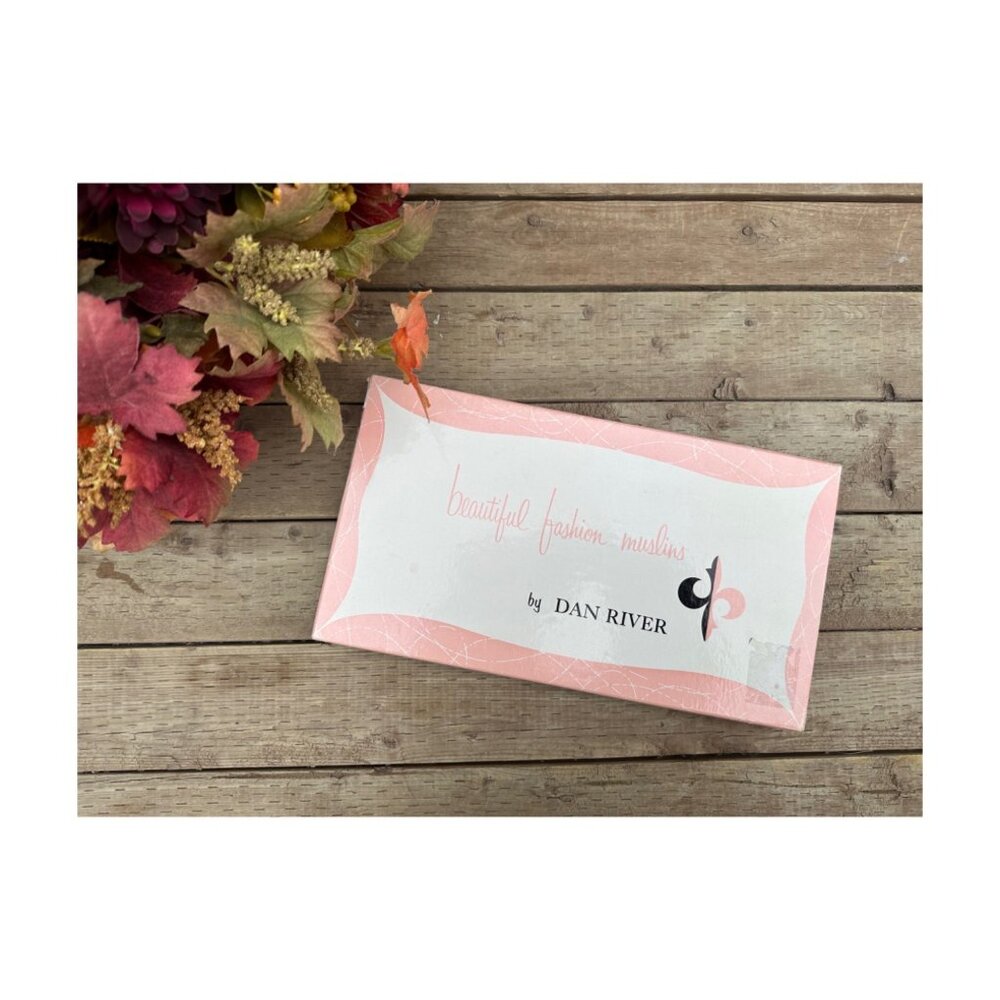 50s Dan River Pillowslips Spring Rain NOS Mod Cotton Muslin Pink White Set of 2